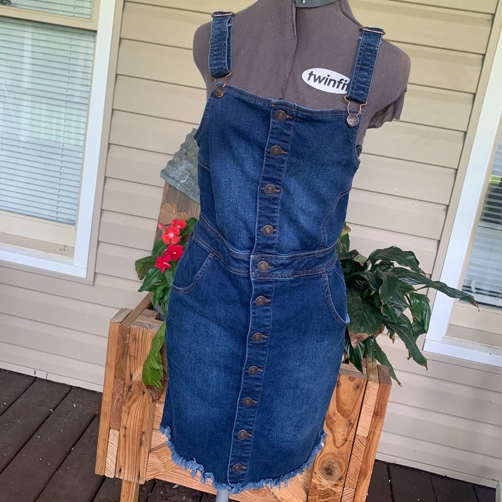 Demin overall dress, size small